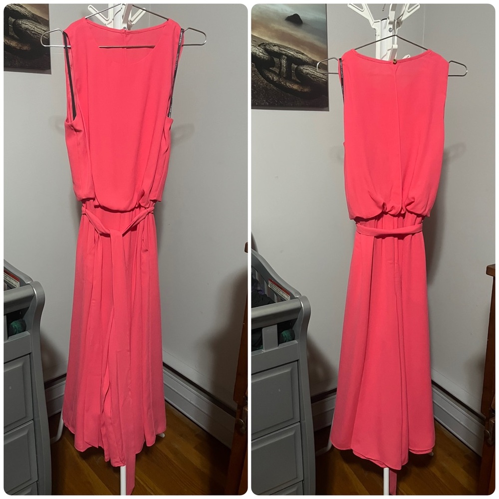 Vince Camuto Salmon Pink Sleeveless Wide Leg One Piece Pant Suit